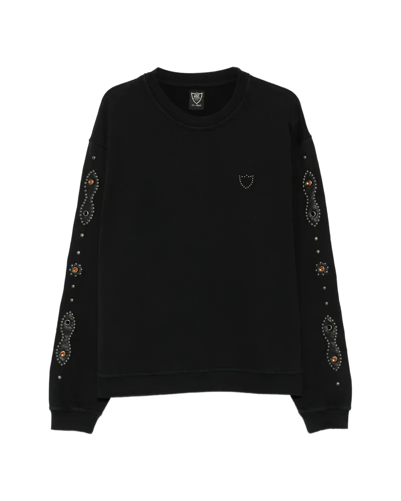 HTC Hollywood Trading Company Moustache Stud-embellished Sweatshirt Black