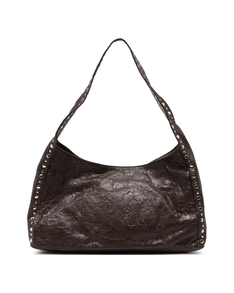 GIMAGUAS Maxi Franca Stud-embellished Shoulder Bag Brown