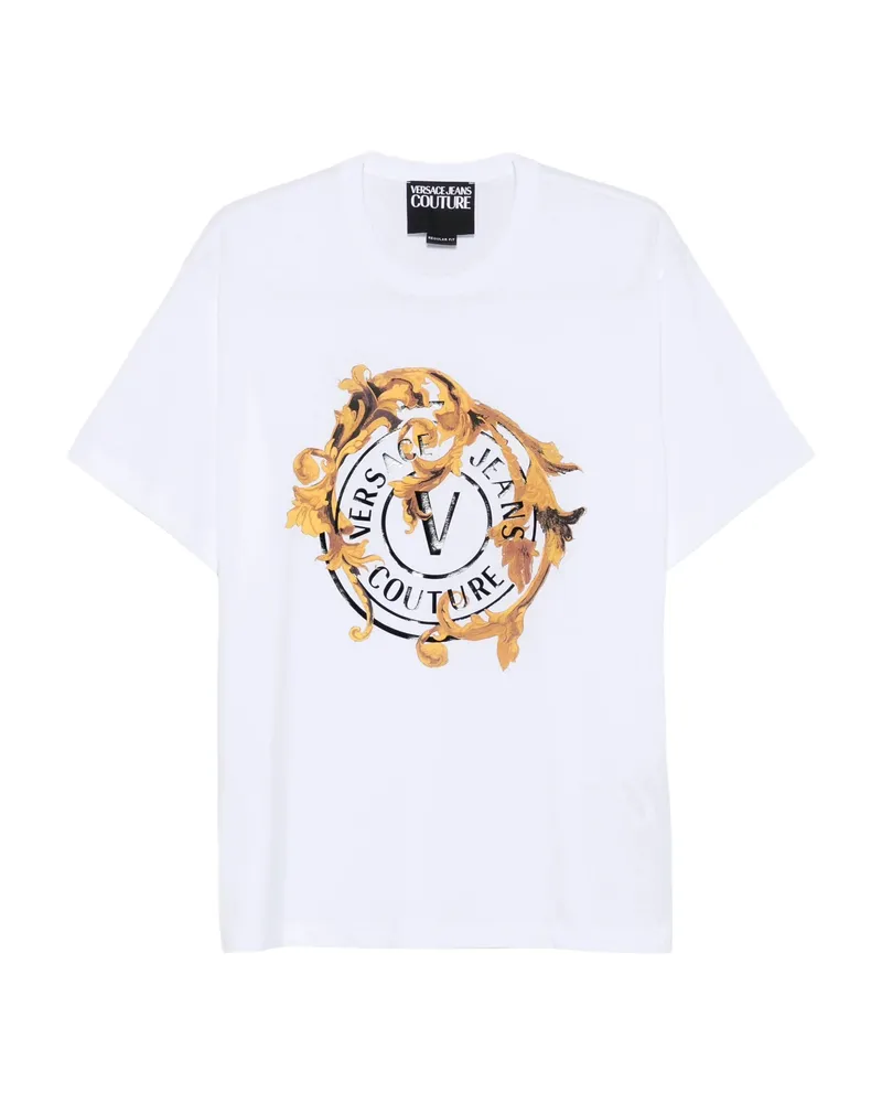 Versace Jeans Baroque-print Logo-print T-shirt White