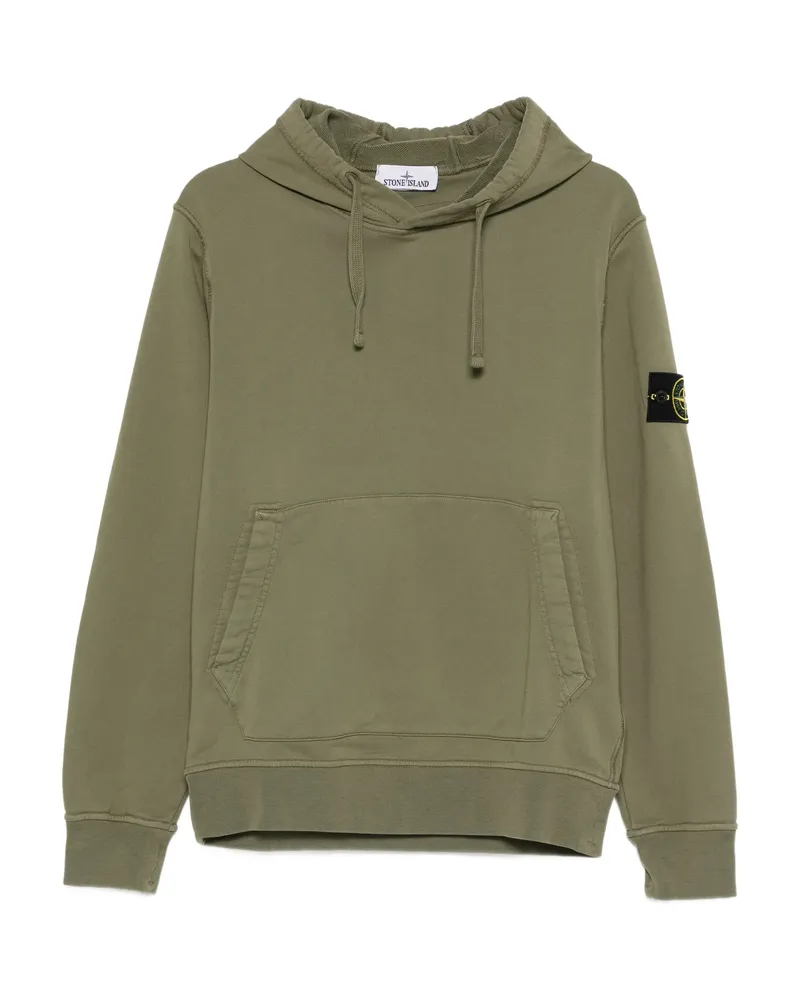 Stone Island Pouch Pocket Hooded Sweatshirt Green