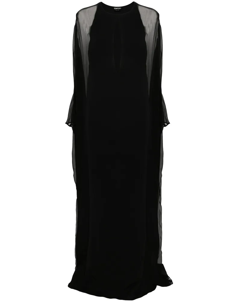 Tom Ford Semi-sheer-panelled Maxi Dress Black