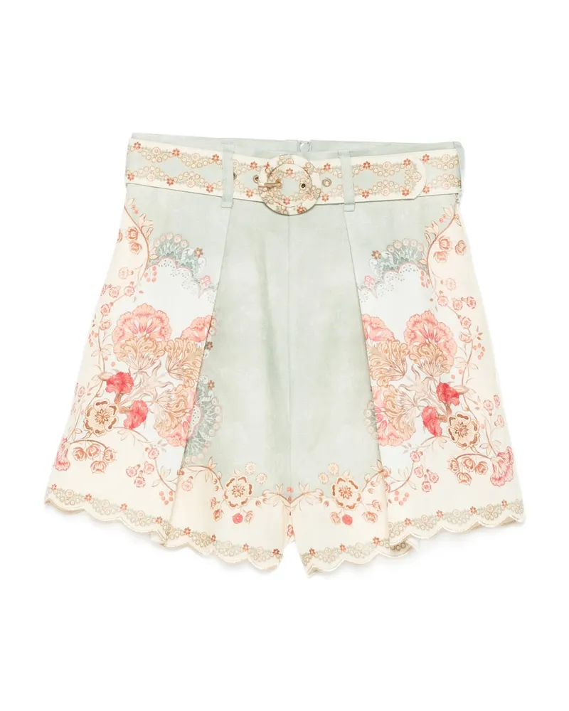 Zimmermann Daylight Pleats Shorts Blue