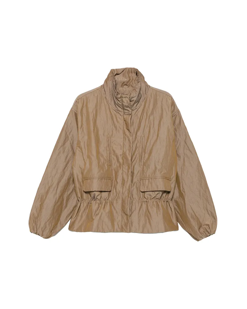 Paloma Wool Lorde Ruched-waist High-neck Jacket Green