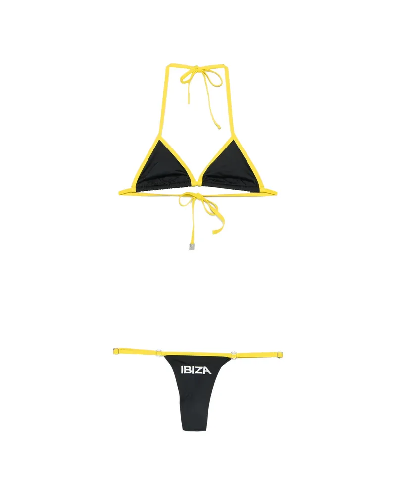 ATTICO Logo-print Triangle-cup Bikini Black