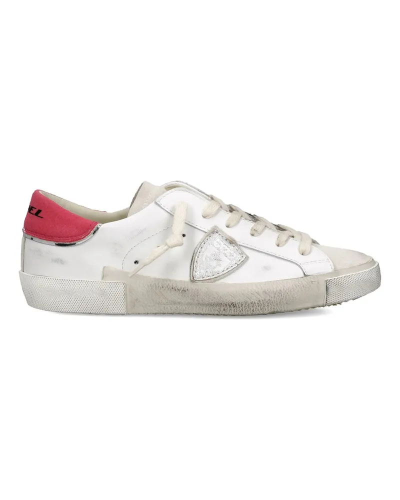 Philippe Model Distressed Leather Low-top Sneakers White