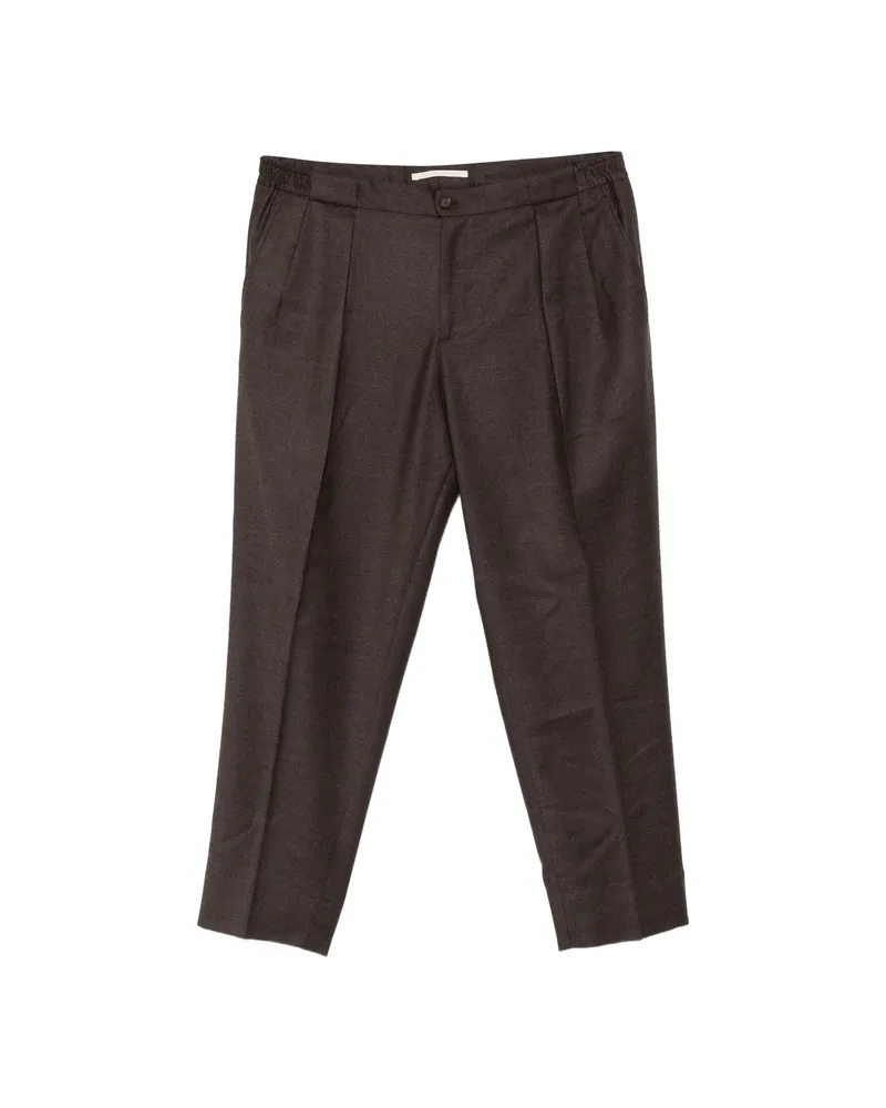 Briglia 1949 Portobellos Pleated Pressed-crease Trousers Brown