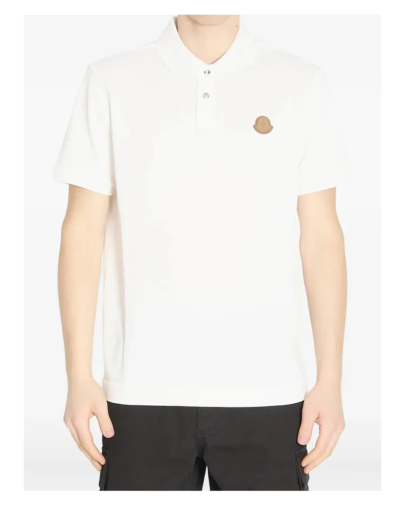 Moncler Logo-patch Polo Shirt Neutrals