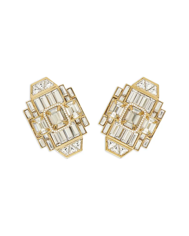 Ferragamo Déco Earrings With Crystals Gold