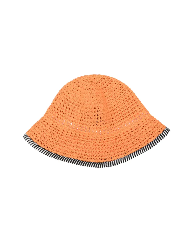 Missoni Crochet-knit Striped-trim Bucket Hat Orange