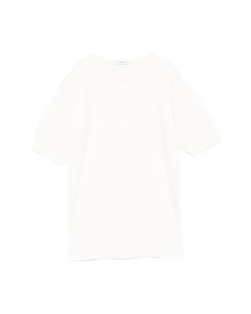 Christophe Lemaire Henley Ribbed Top White