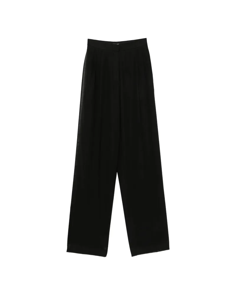 Tom Ford Satin-trimmed Pleated Trousers Black