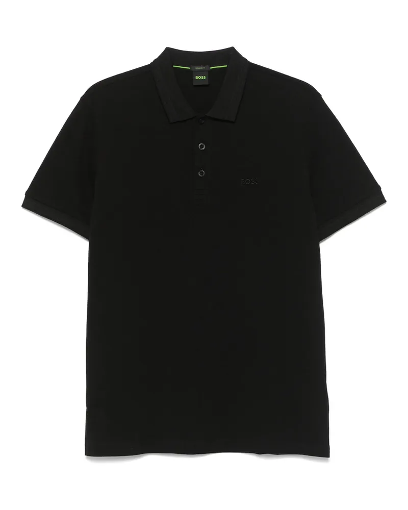 HUGO BOSS Logo-embroidered Polo Shirt Black