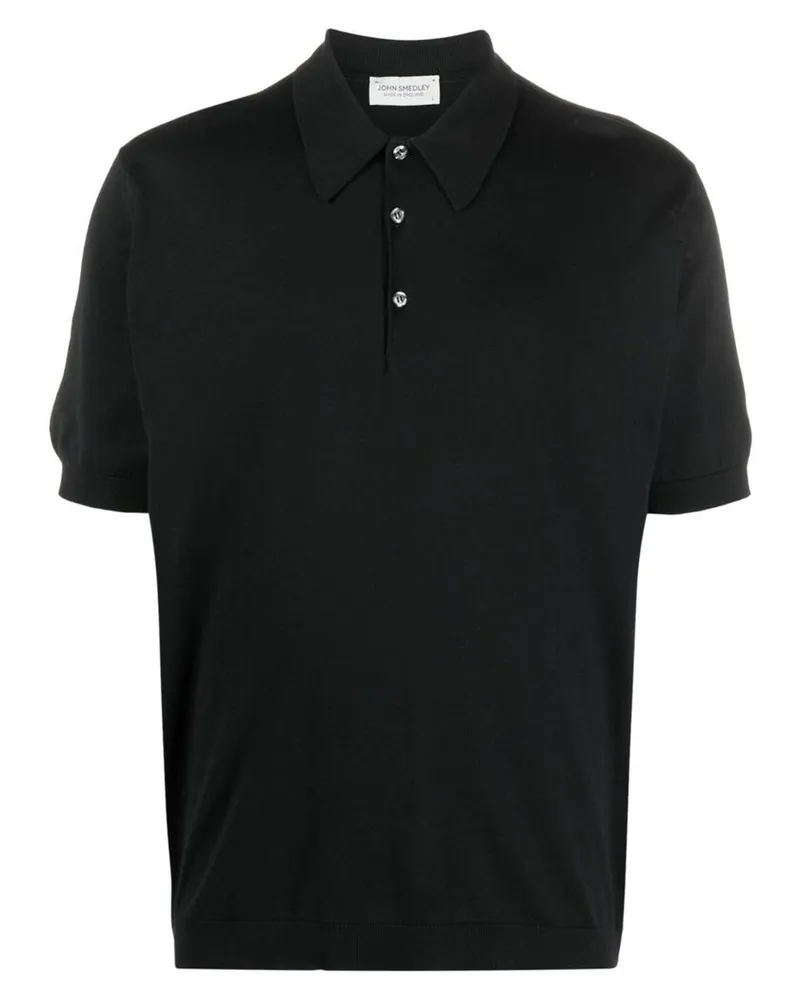 John Smedley Short-sleeve Polo Shirt Black