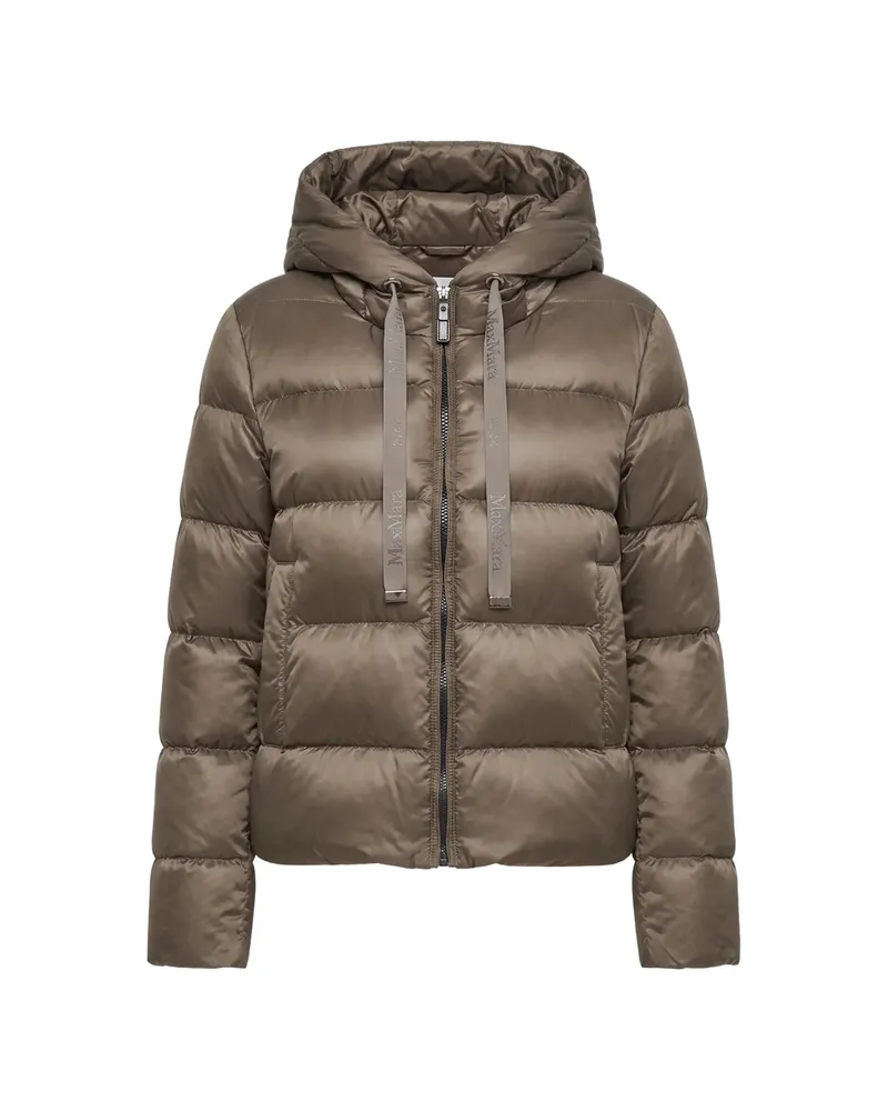 Max Mara Quilted Hooded Jacket Brown