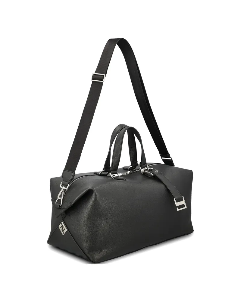 Fendi Lui 45 Leather Duffel Bag Black