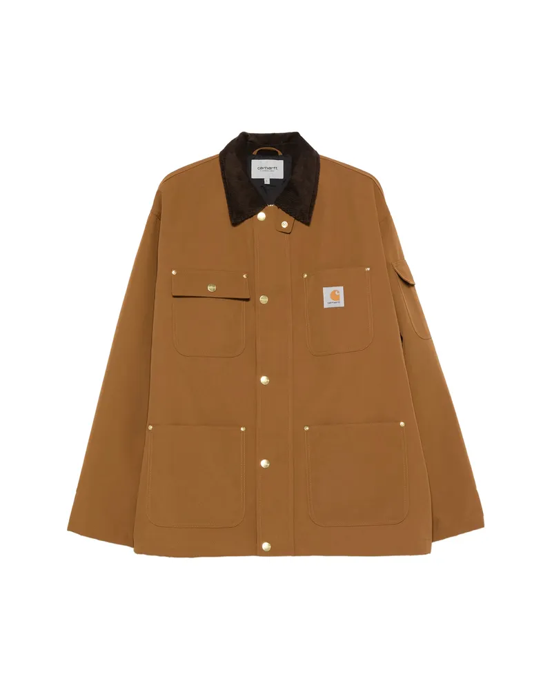 Carhartt WIP Clapton Corduroy-collar Pocket Jacket Brown