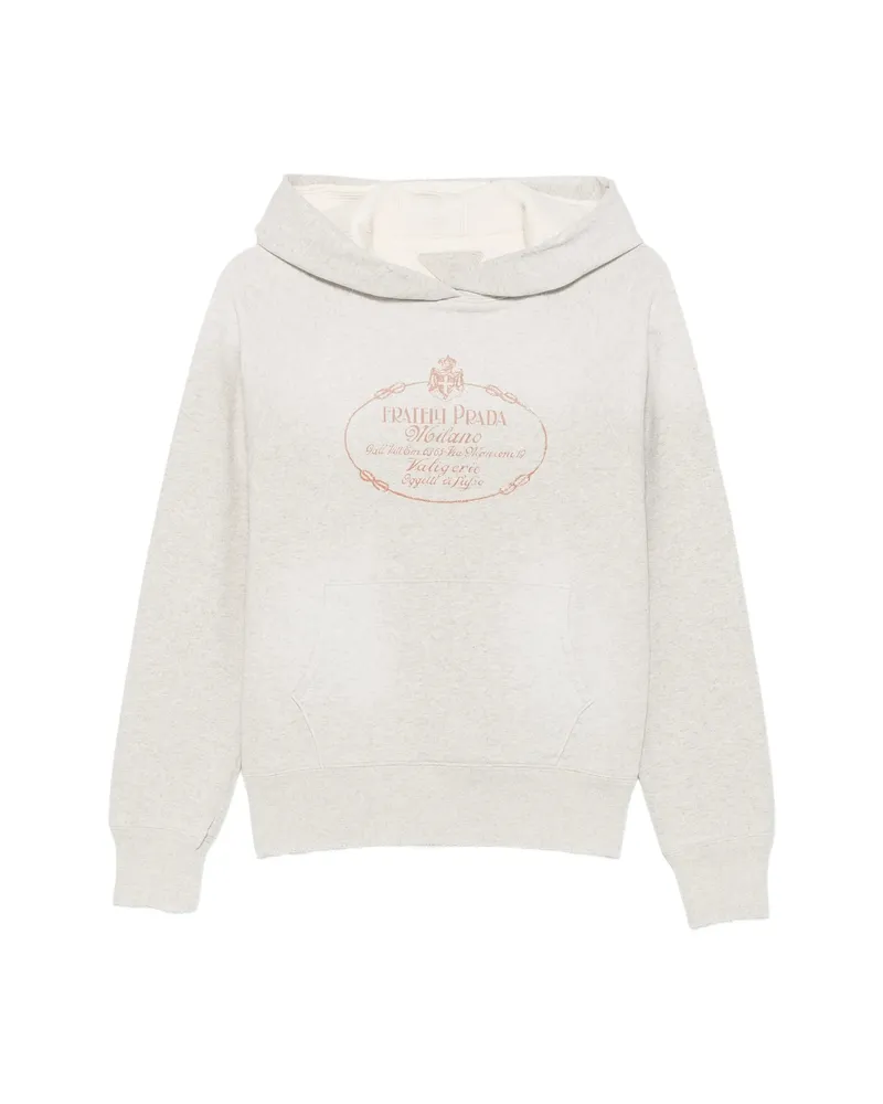 Prada Logo-print Hoodie Grey