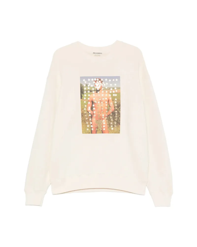 J.W.Anderson Graphic-print Star-patch Sweatshirt Neutrals