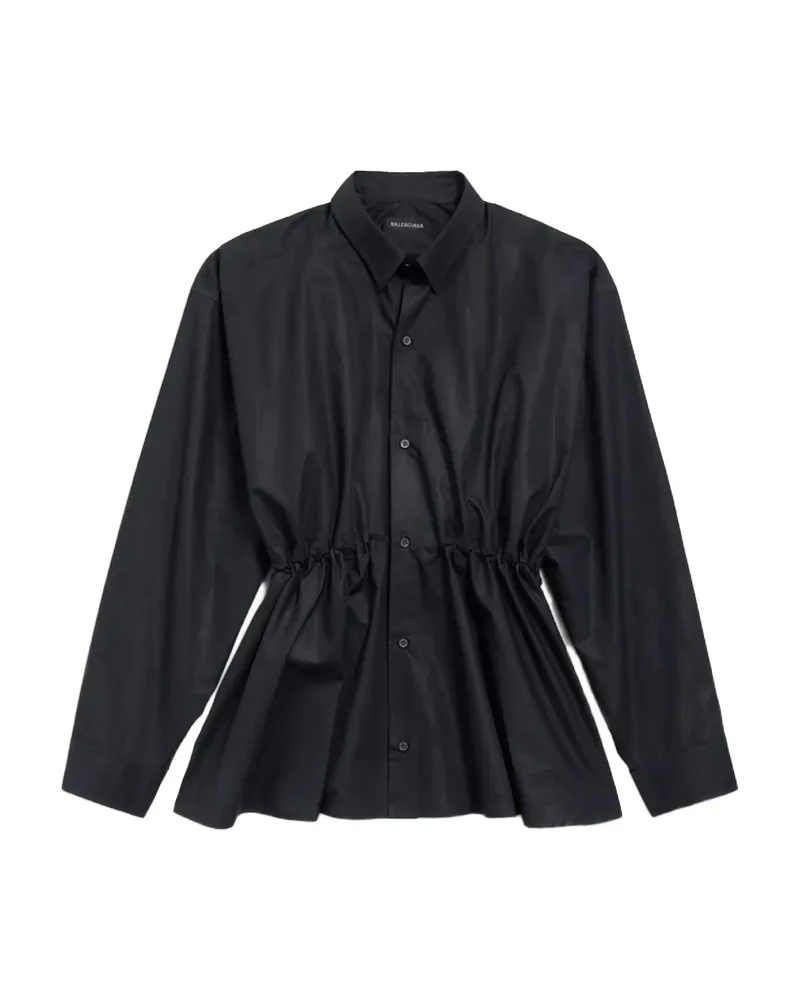 Balenciaga Cotton Shirt Mini Dress Black