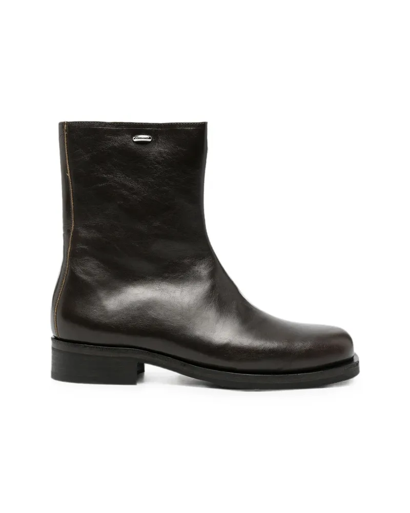 Our Legacy Camion Leather Biker Boots Brown