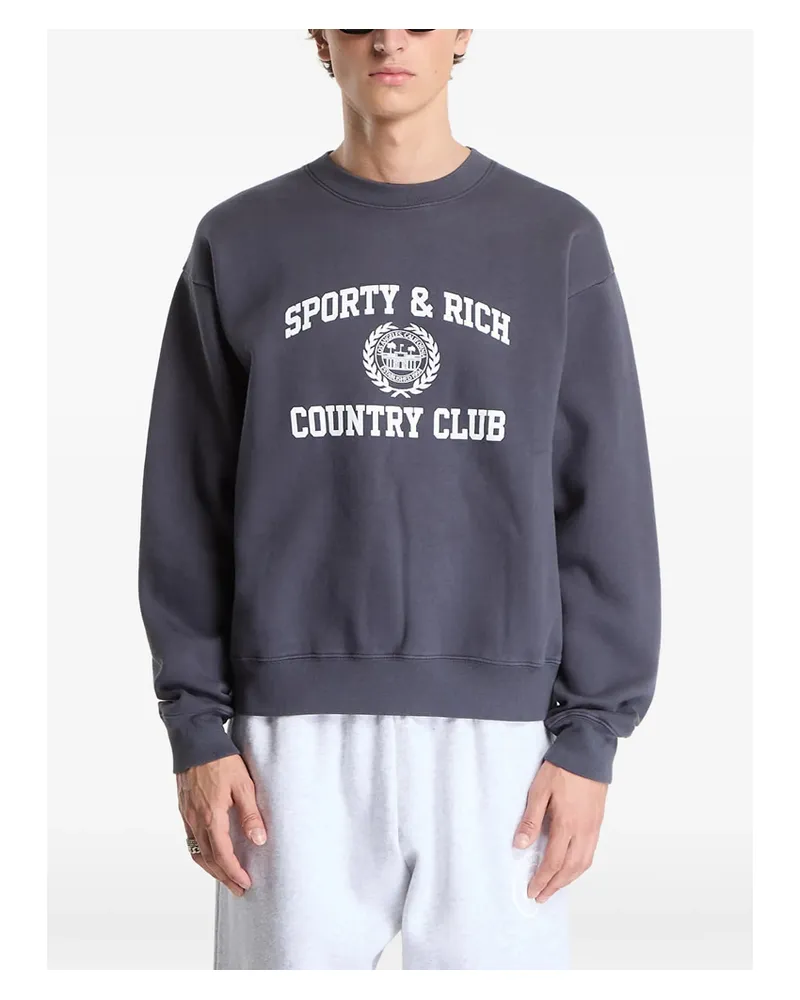SPORTY & RICH Logo-print Sweater Grey