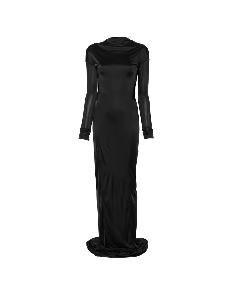 Petar Petrov Close Contact Open-back Long-sleeve Maxi Dress Black
