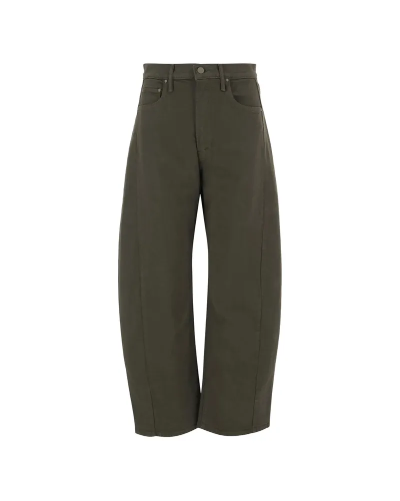 Mother Half Pipe Flood Barrel-leg Jeans Green