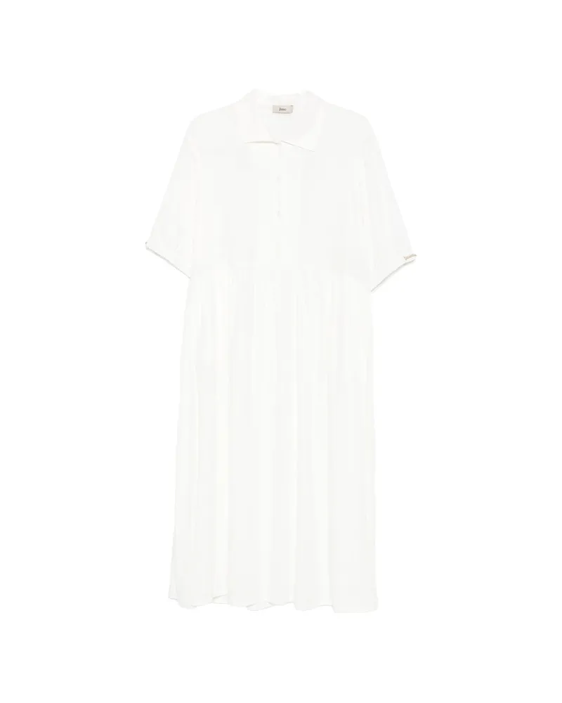 Herno Buttoned Midi Dress Neutrals