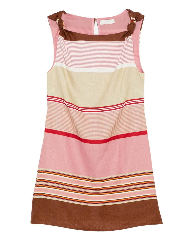Faithfull The Brand Flor Knot Striped Mini Dress Pink