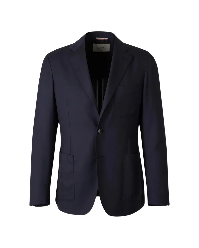 Canali Patch-pocket Single-breasted Blazer Blue