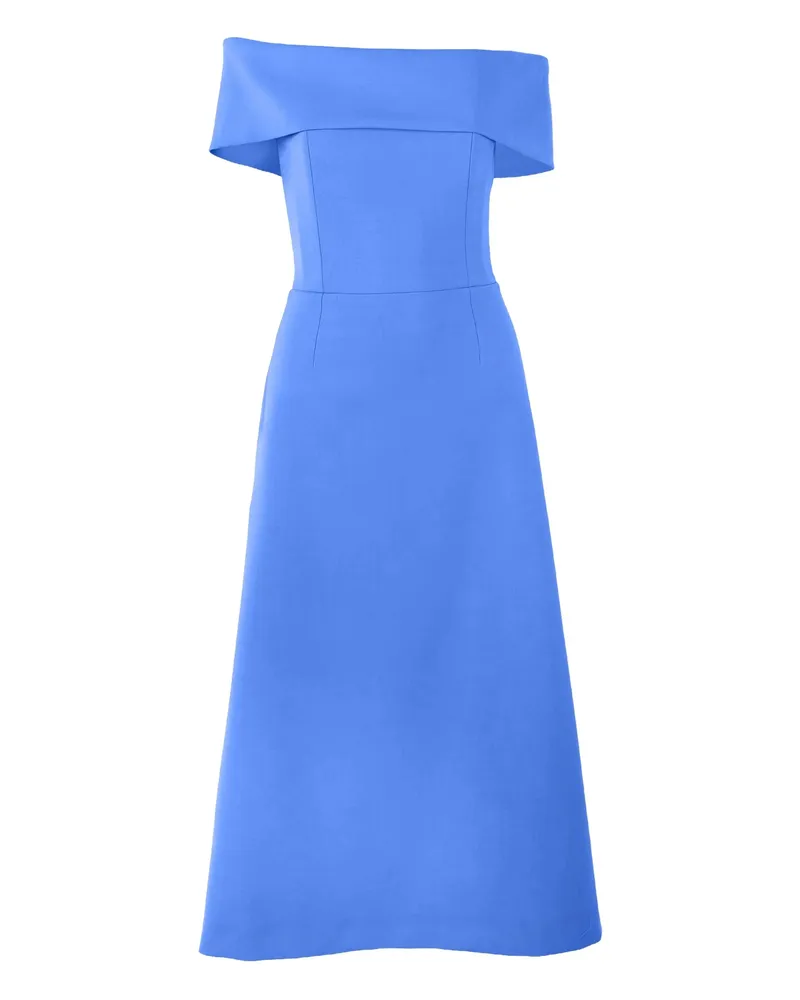 Carolina Herrera New York Off-shoulder A-line Midi Dress Blue