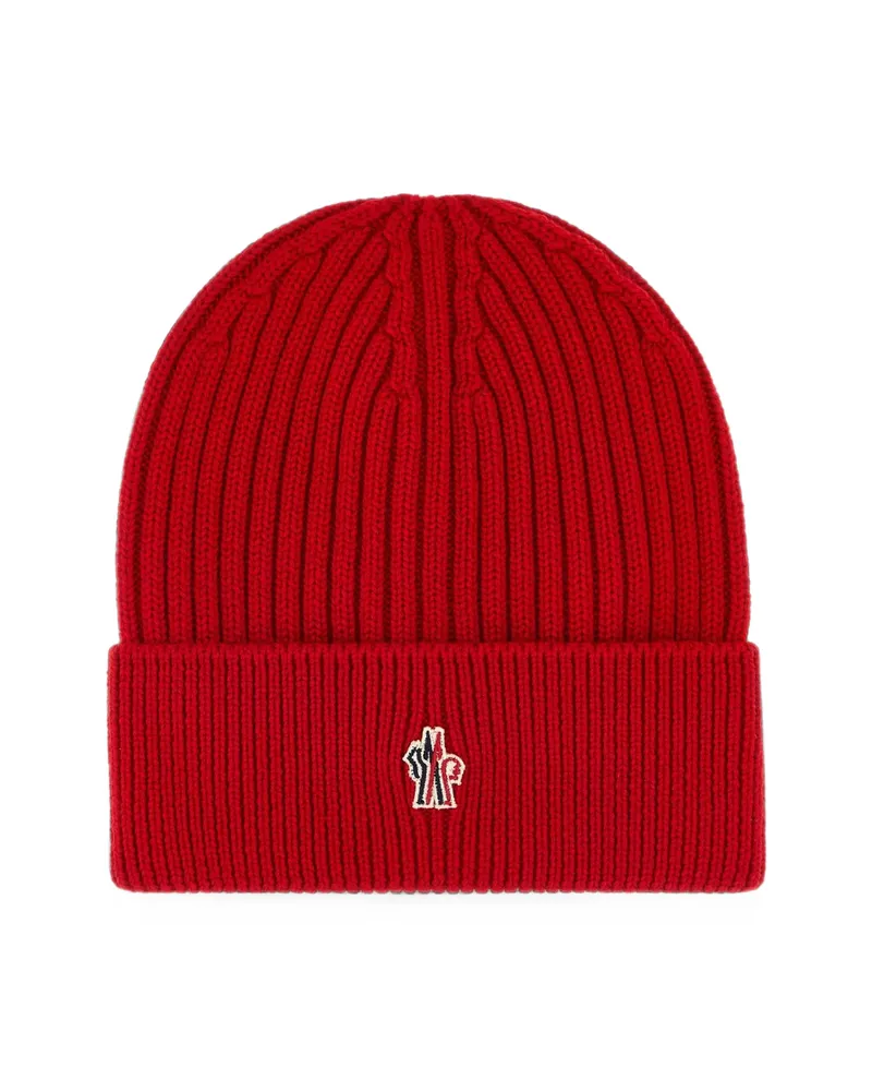 Moncler Logo-appliqué Beanie Red