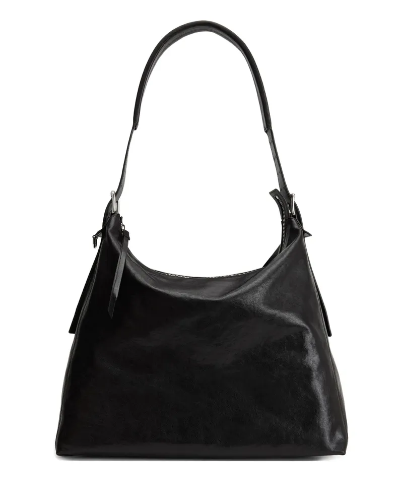 Christophe Lemaire Belted Shoulder Bag In Leather Brown