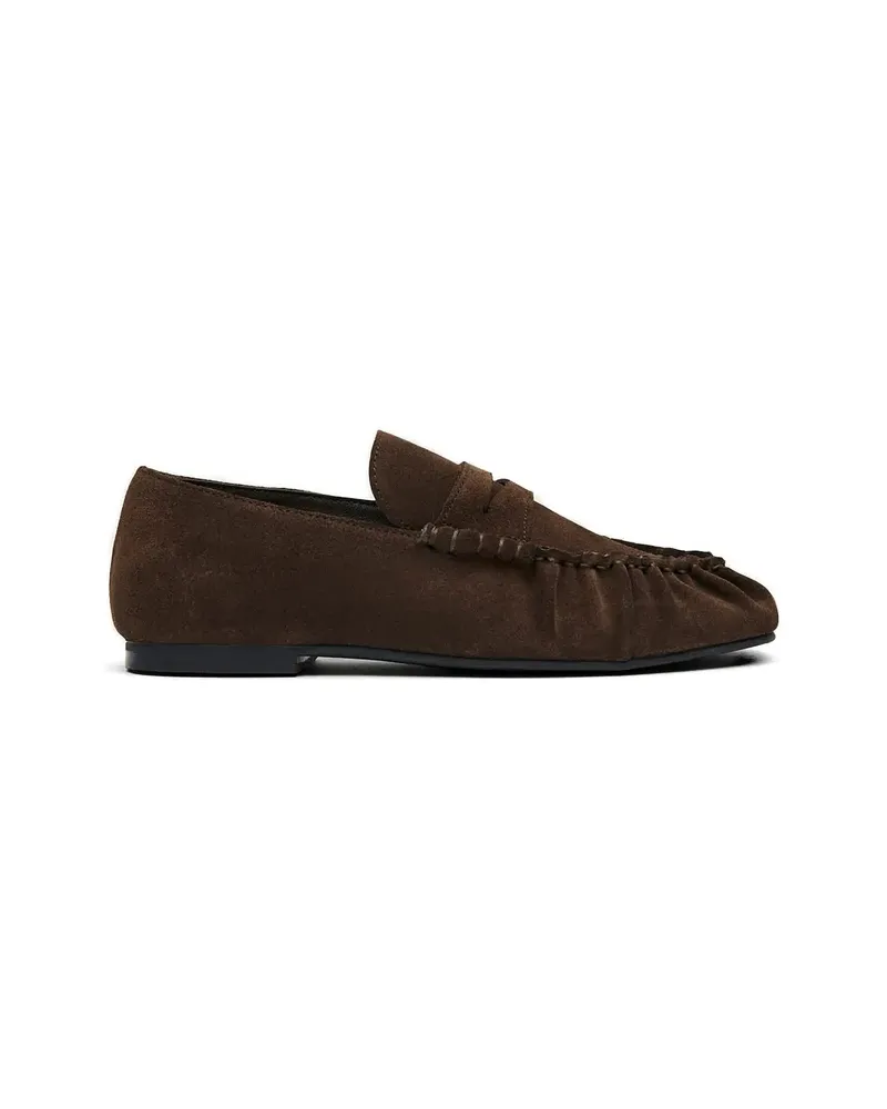 Alohas Aven Ruffled Loafers Brown