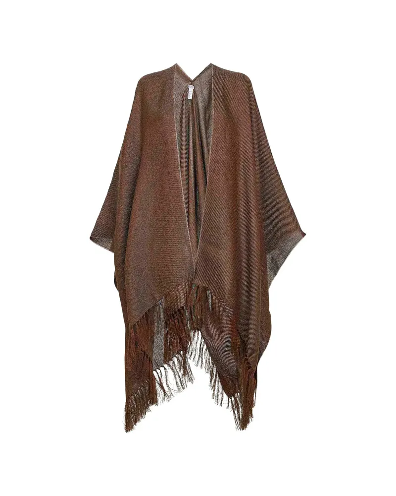 Brunello Cucinelli Fringed-hem Poncho Brown