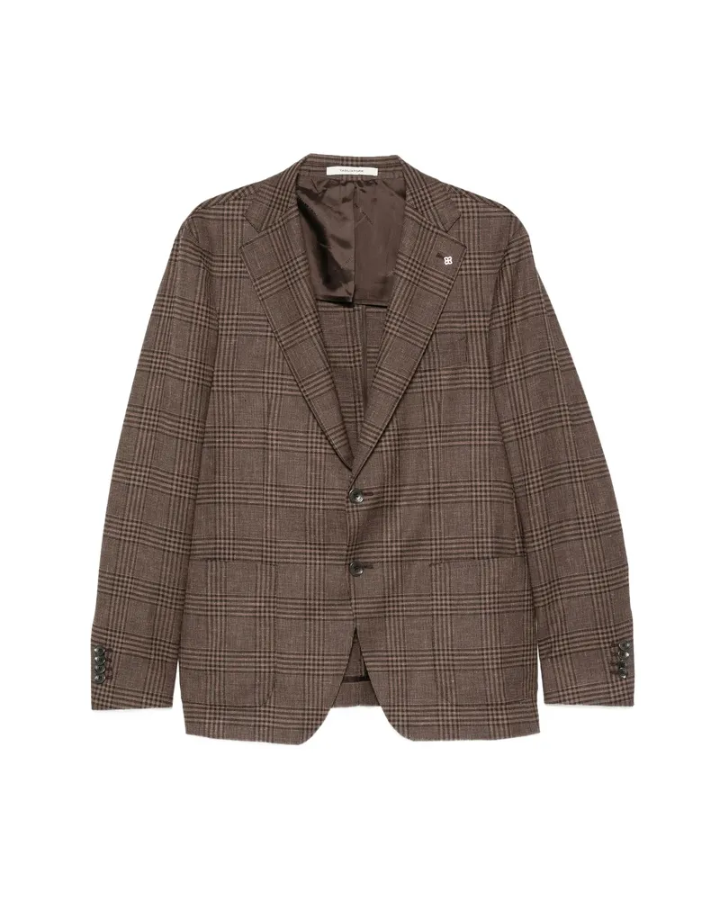Tagliatore Check-pattern Blazer Brown