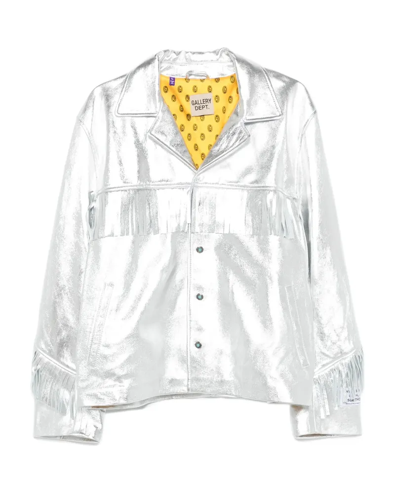 GALLERY DEPT. Orlando Fringe Metallic-leather Jacket Silver