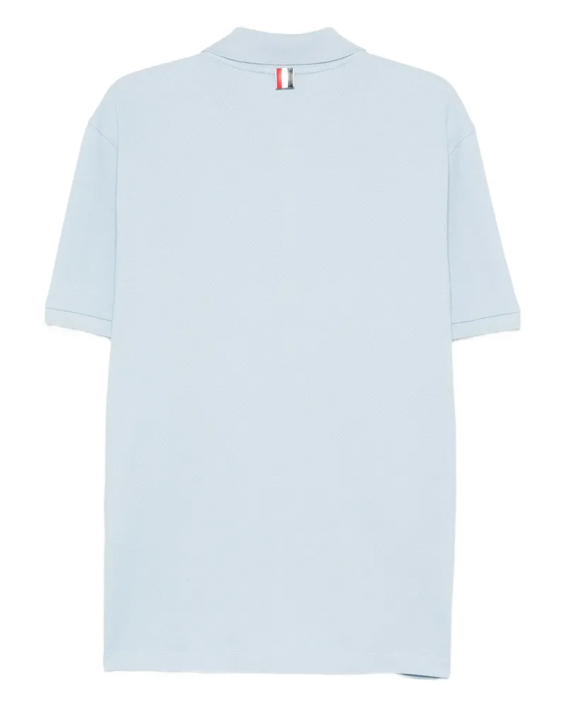 Thom Browne 4-Bar Cotton Polo Shirt Blue