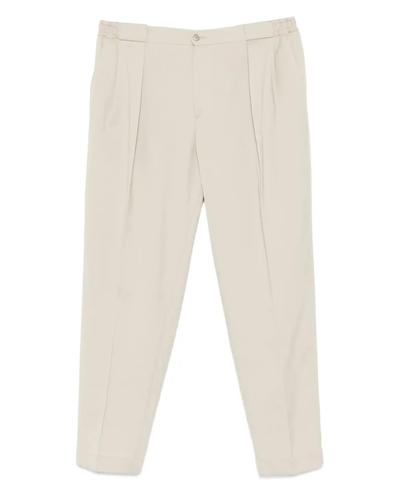 Briglia 1949 Pleated Wool-blend Trousers Neutrals