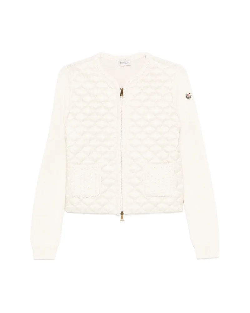 Moncler Quilted Zip Jacket Neutrals