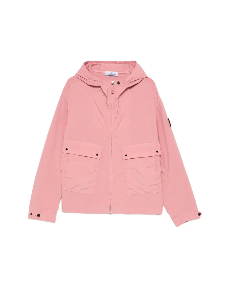 Stone Island Patch-pocket Hooded Jacket Pink