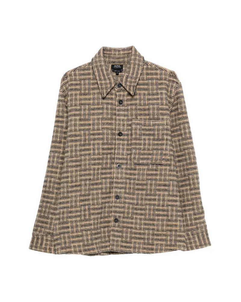 A.P.C. A. p.c. Check-pattern Button-down Shirt Neutrals