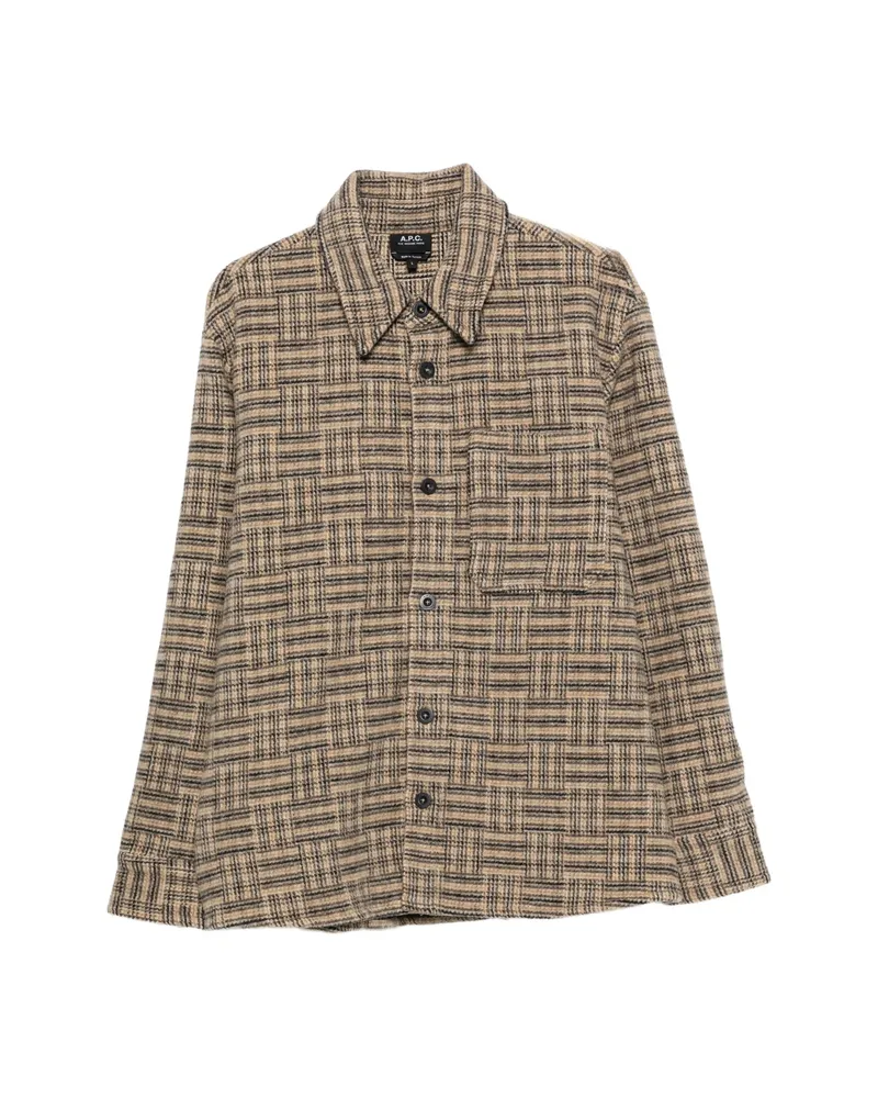 A.P.C. A. p.c. Check-pattern Button-down Shirt Neutrals