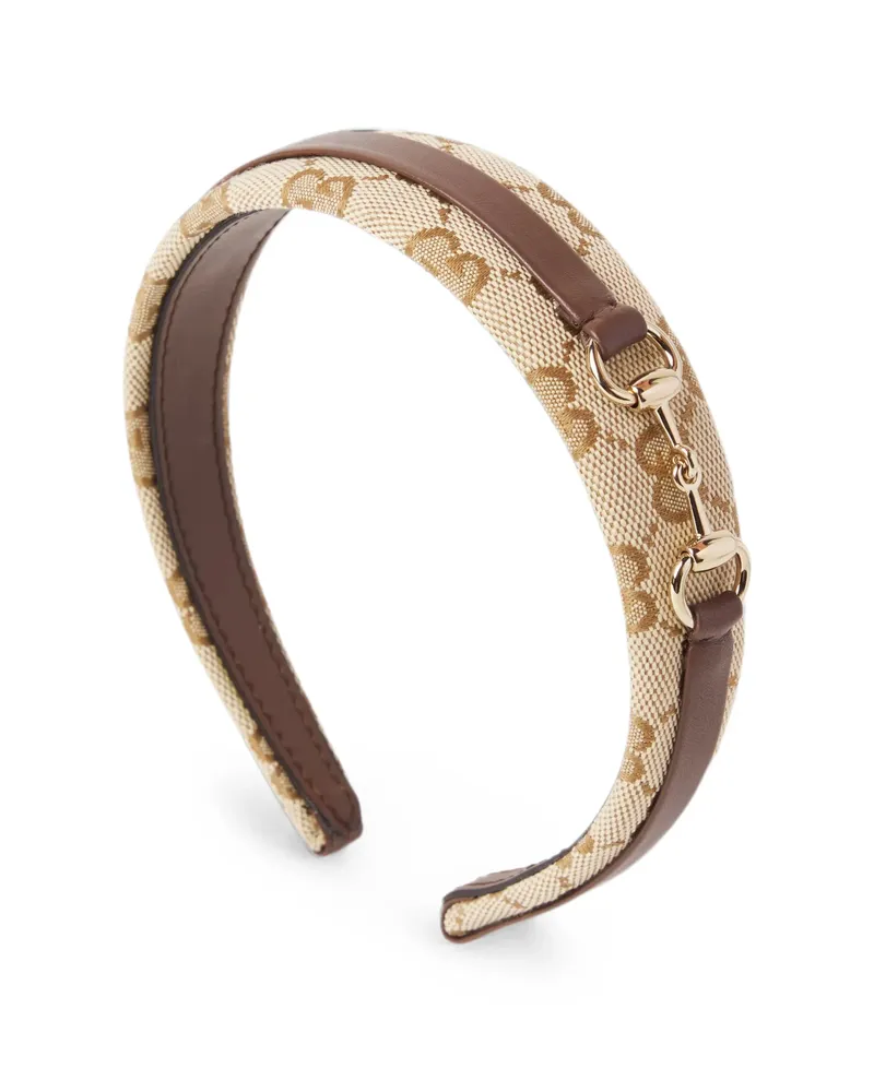 Gucci GG Supreme Horsebit Headband Neutrals
