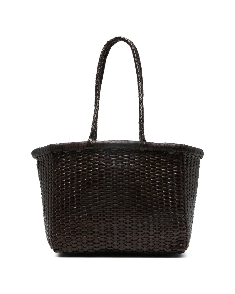 Dragon Diffusion Small Braided-handle Tote Bag Brown