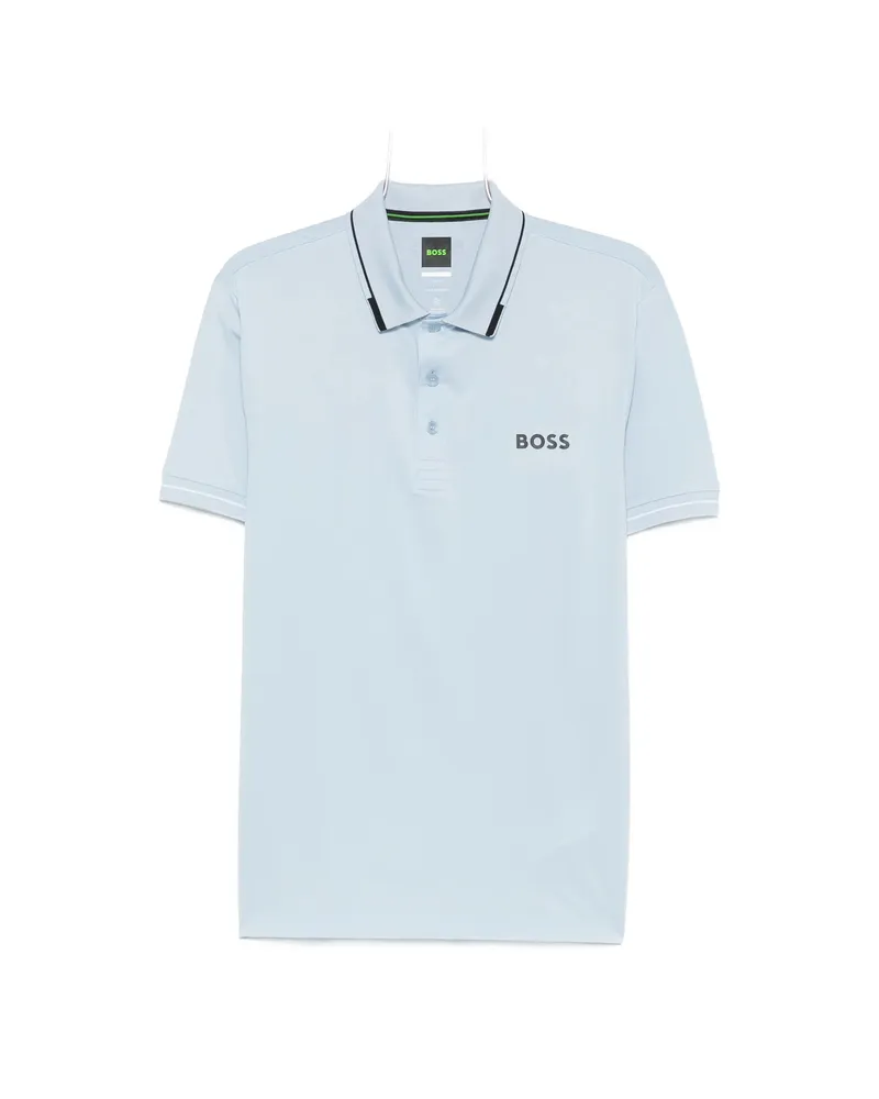 HUGO BOSS Logo-print Polo Shirt Blue