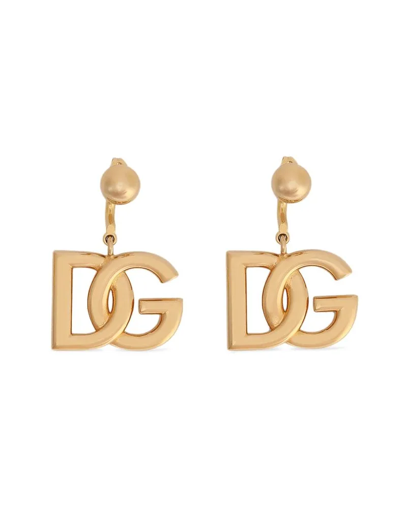 Dolce & Gabbana DG-logo Drop Earrings Gold