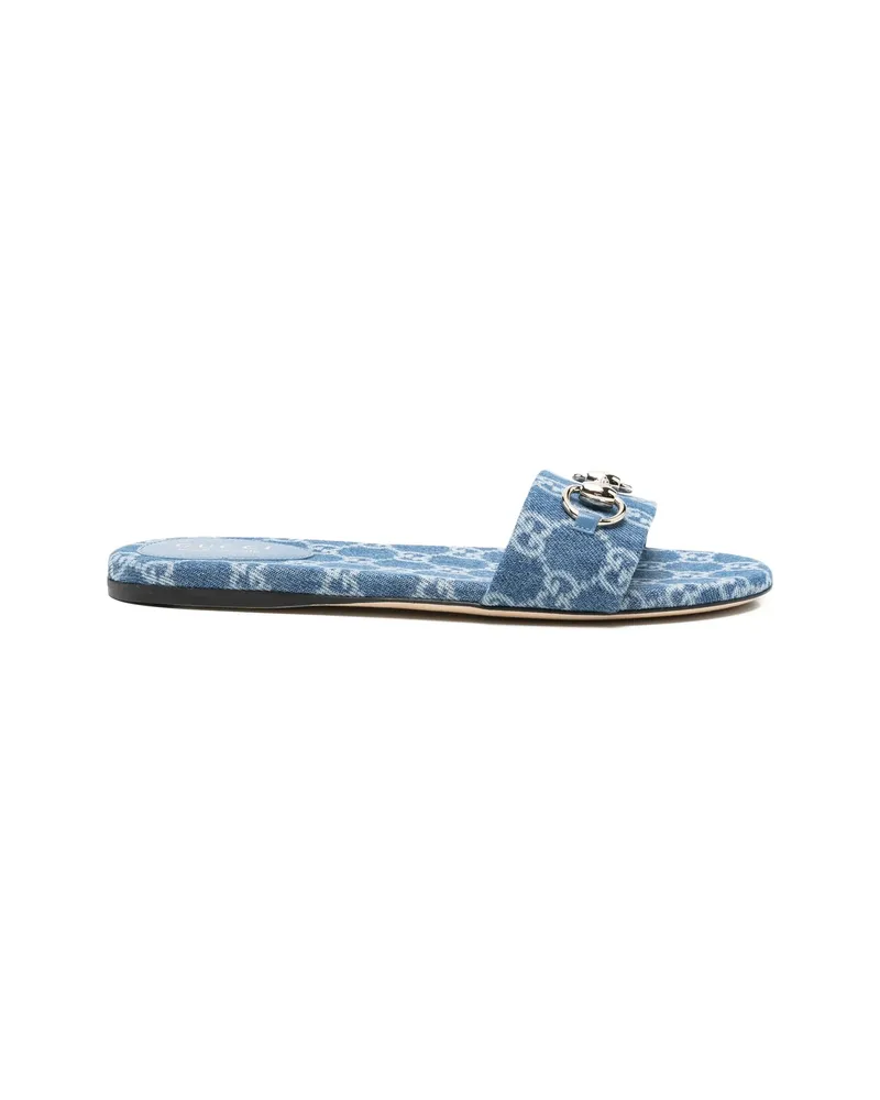 Gucci GG Flat Sandals Blue