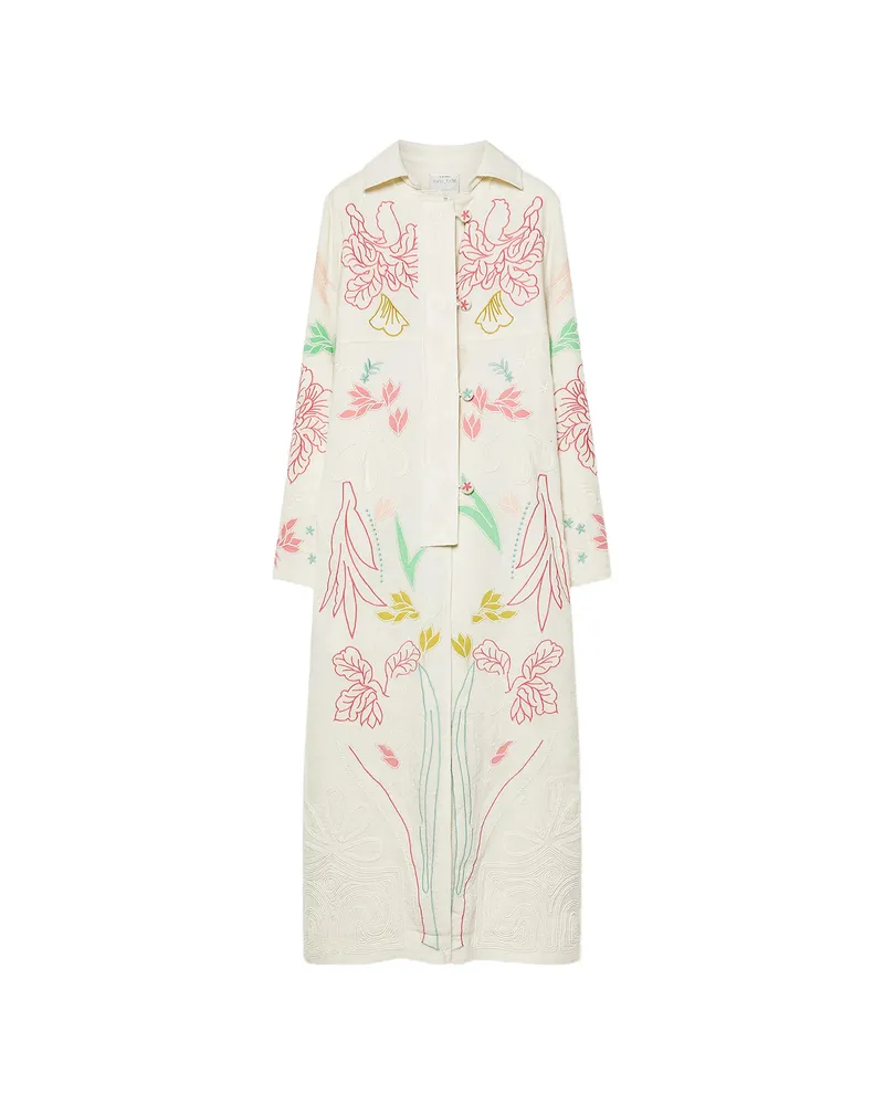 forte_forte Floral Embroidered Coat Neutrals