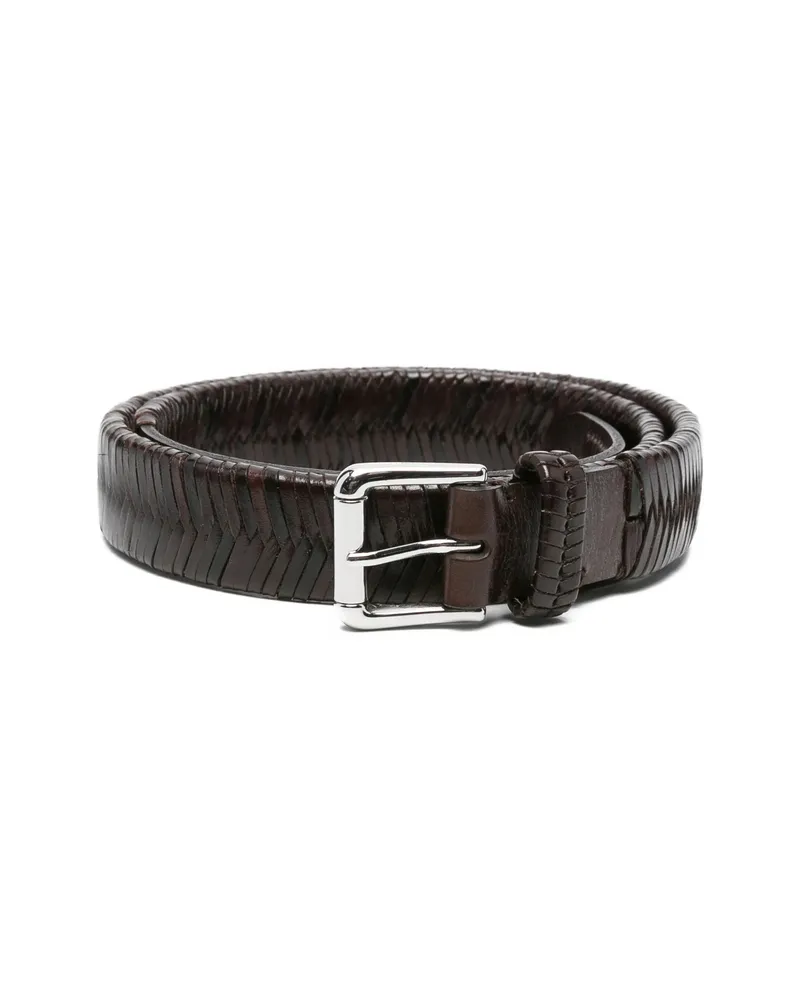 Christophe Lemaire Braided Leather Belt Brown